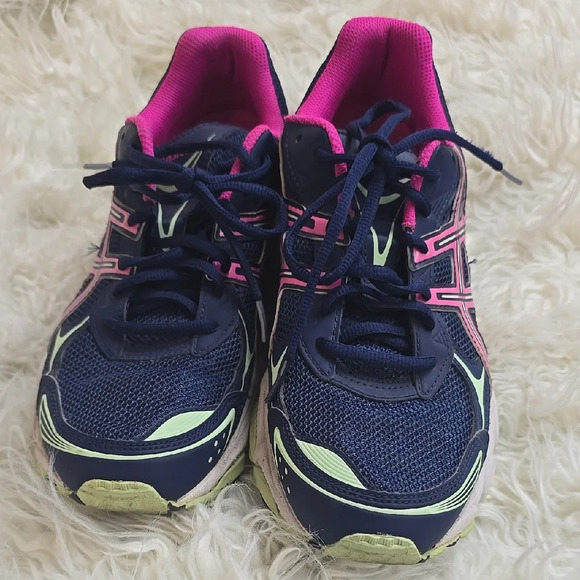 Asics Athletic Shoes Blue and Pink with Breathable Mesh - Picture 2 of 8